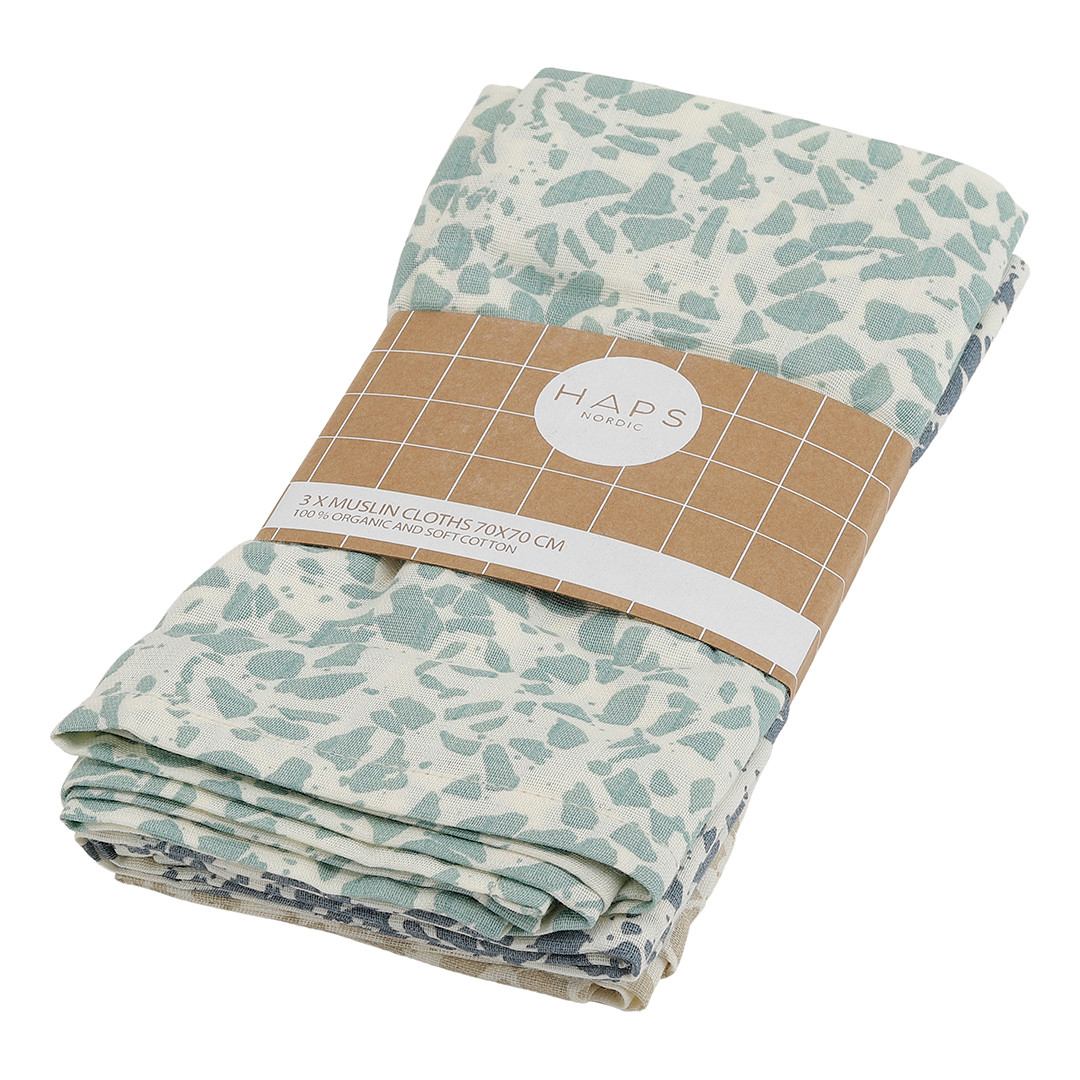 MUSLIN STOFBLE - 3-pak - Cold Terrazzo