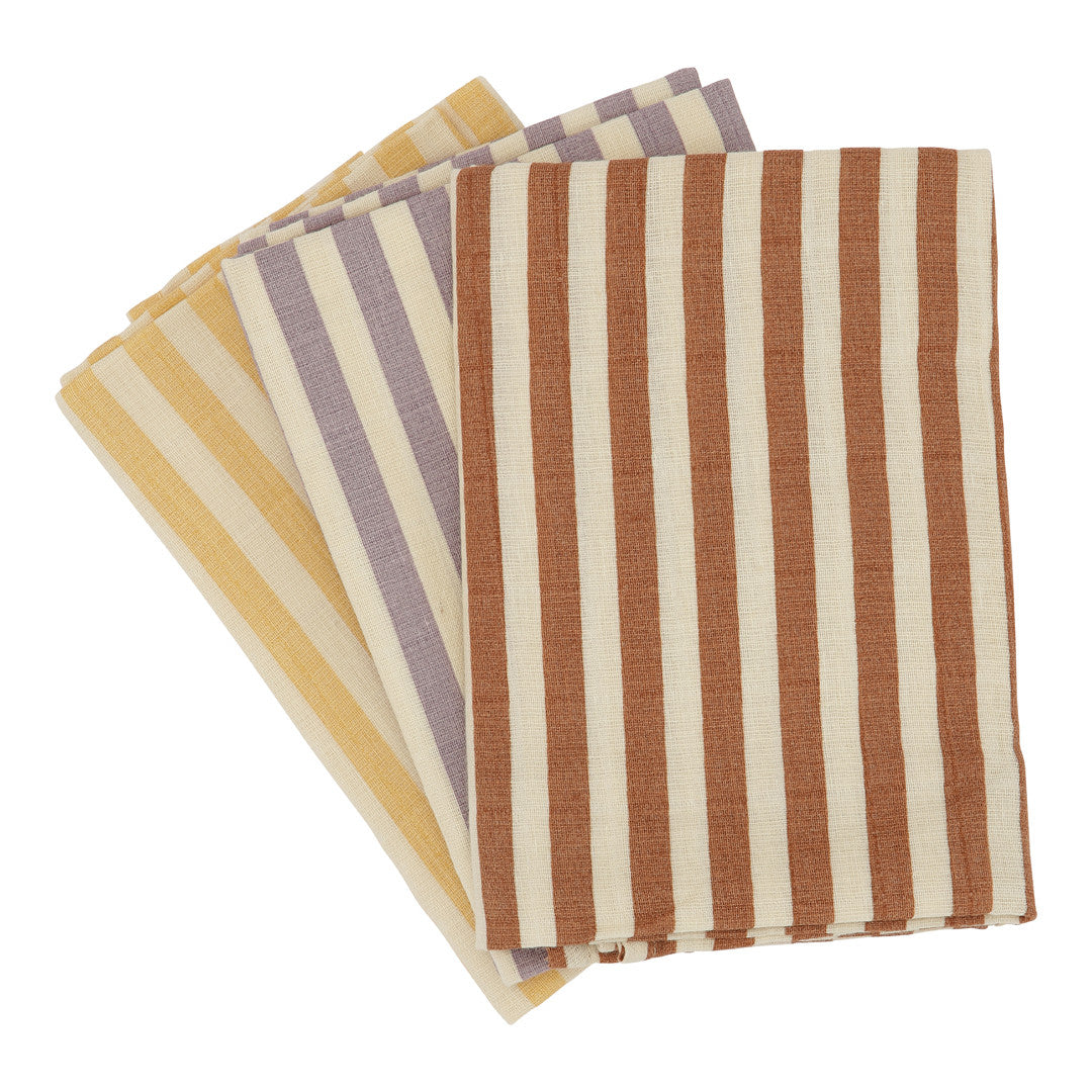 MUSLIN STOFBLE - 3-pak - Marine stripe warm