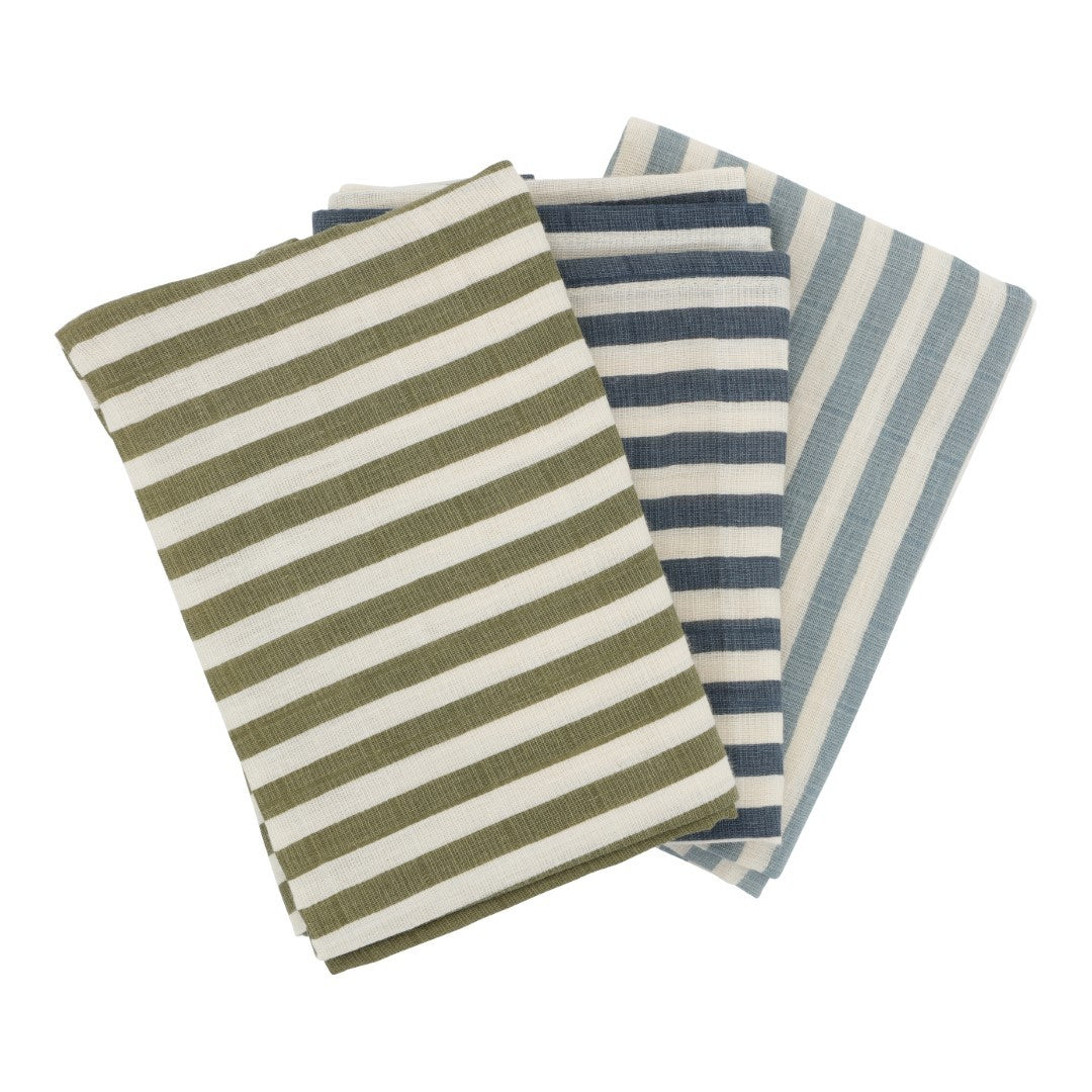 MUSLIN STOFBLE - 3-pak - Marine stripe cold