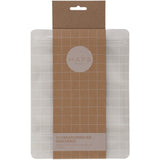 Tre-pak genanvendelige snackposer på 1000 ml med transparent ternet design, pakket i en brun papæske.