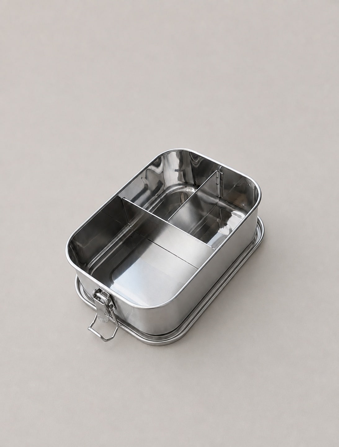 STÅL MADKASSE 3 RUM, 800 ML. - Steel