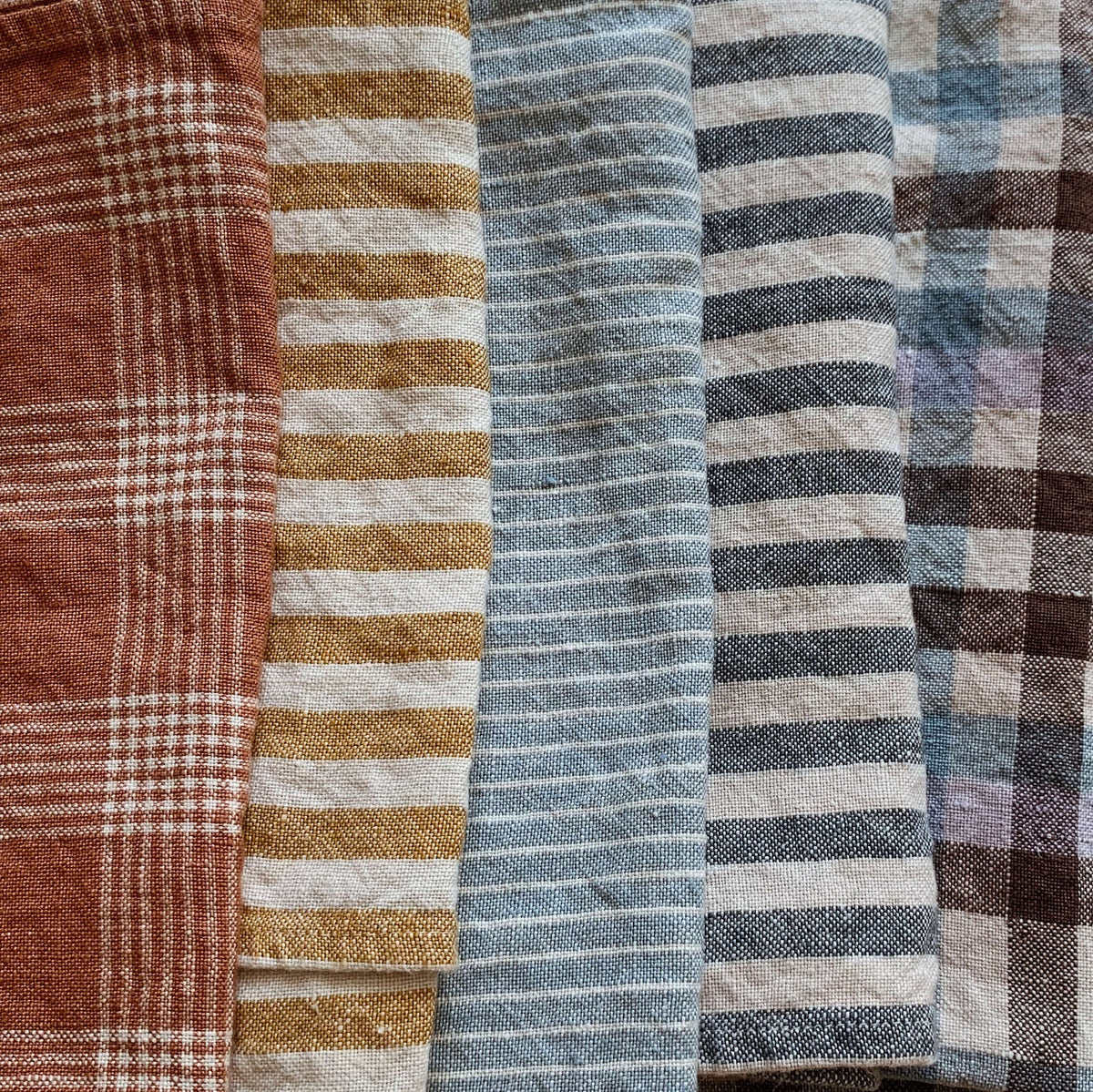 HØR VISKESTYKKE - 1 stk - Marine stripe Mustard/nature