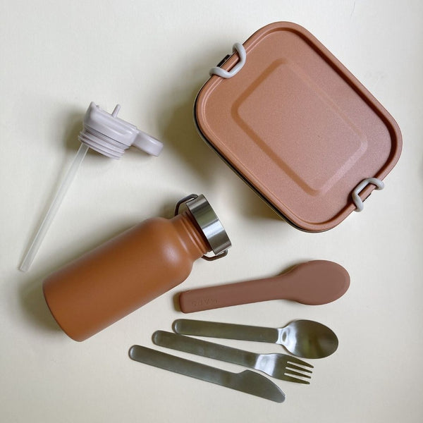 Haps Nordic Lunch kit with cutlery Lunch set Terracotta
