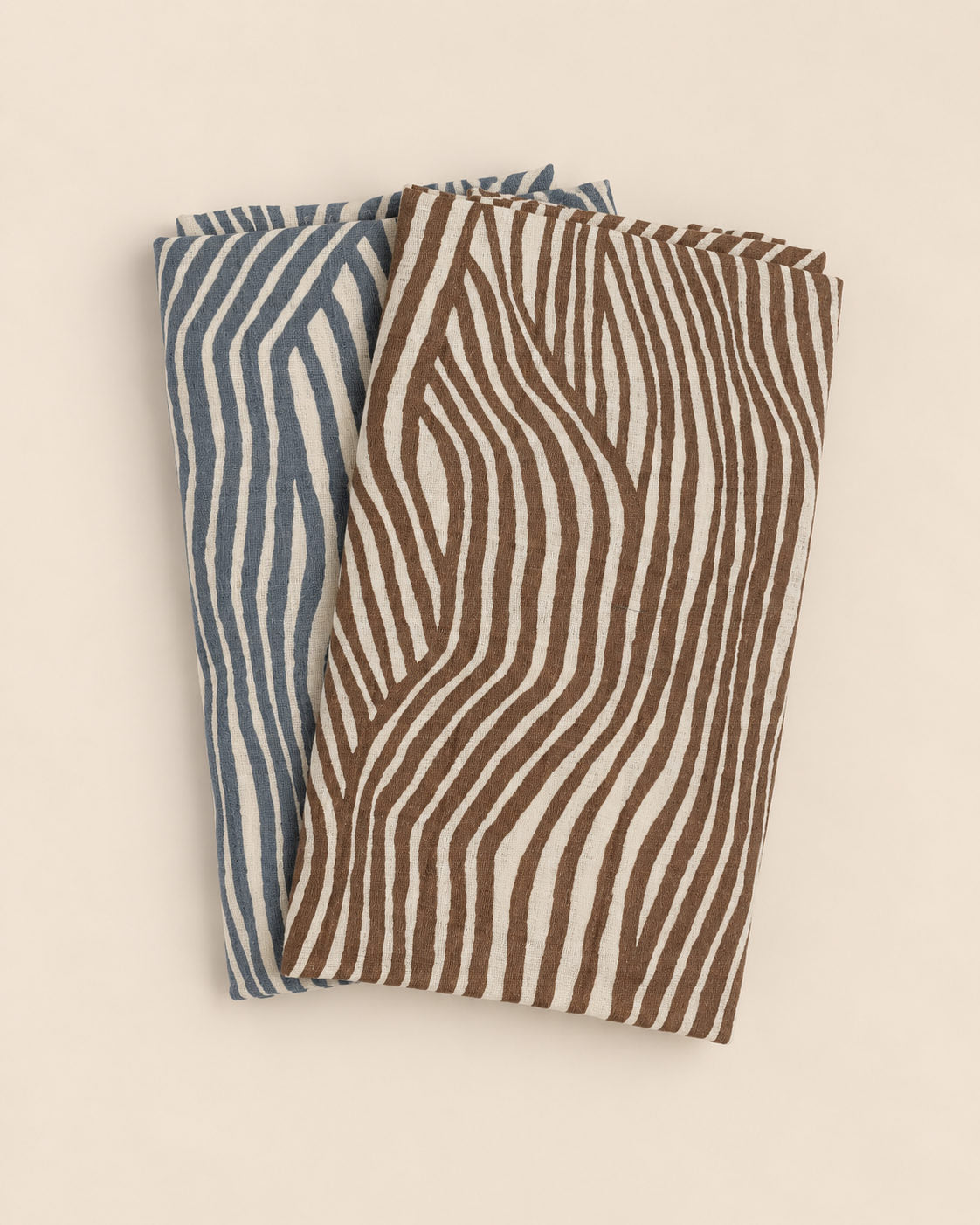MUSLIN STOFBLE - 2-pack - Winter wave print