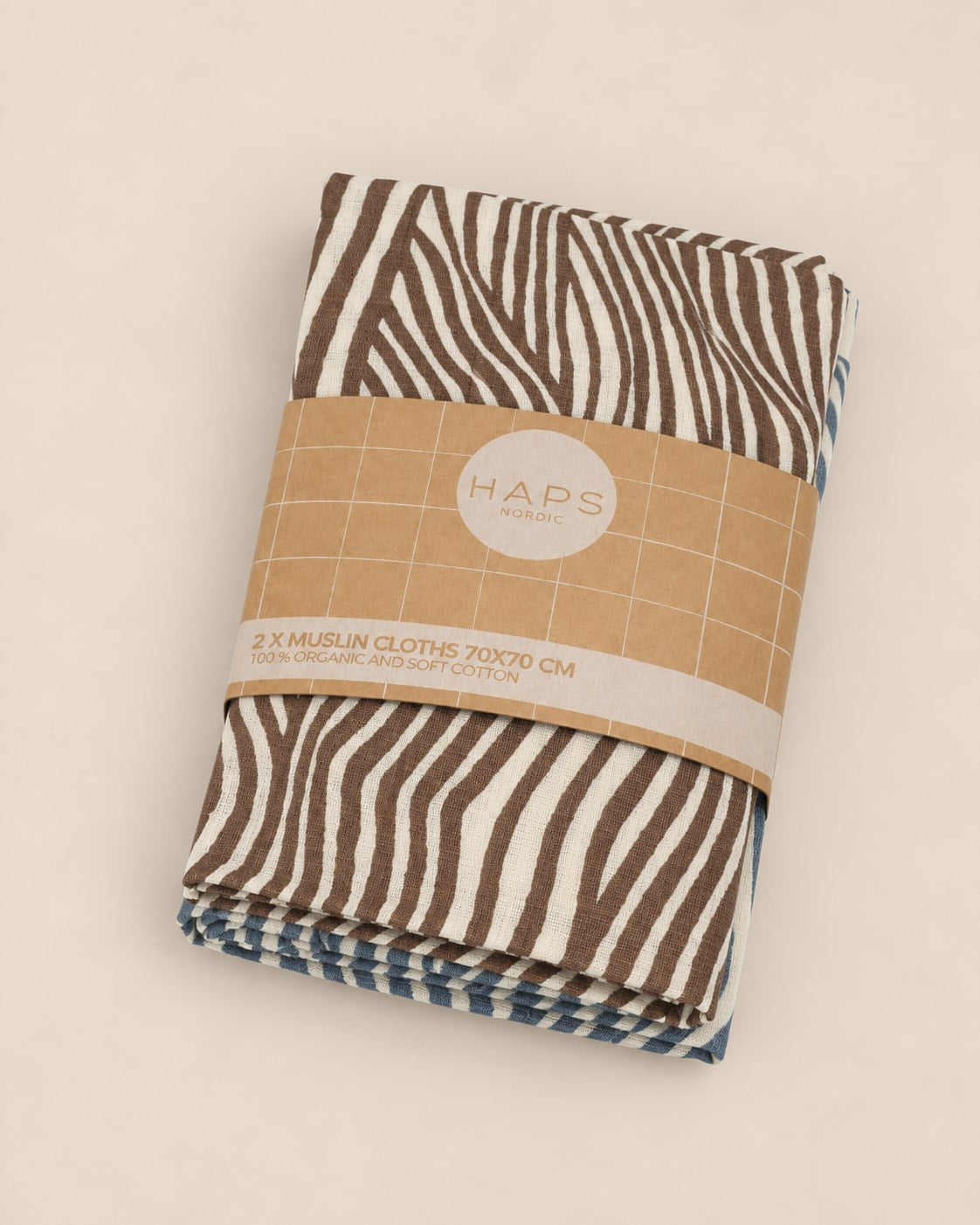 MUSLIN STOFBLE - 2-pack - Winter wave print