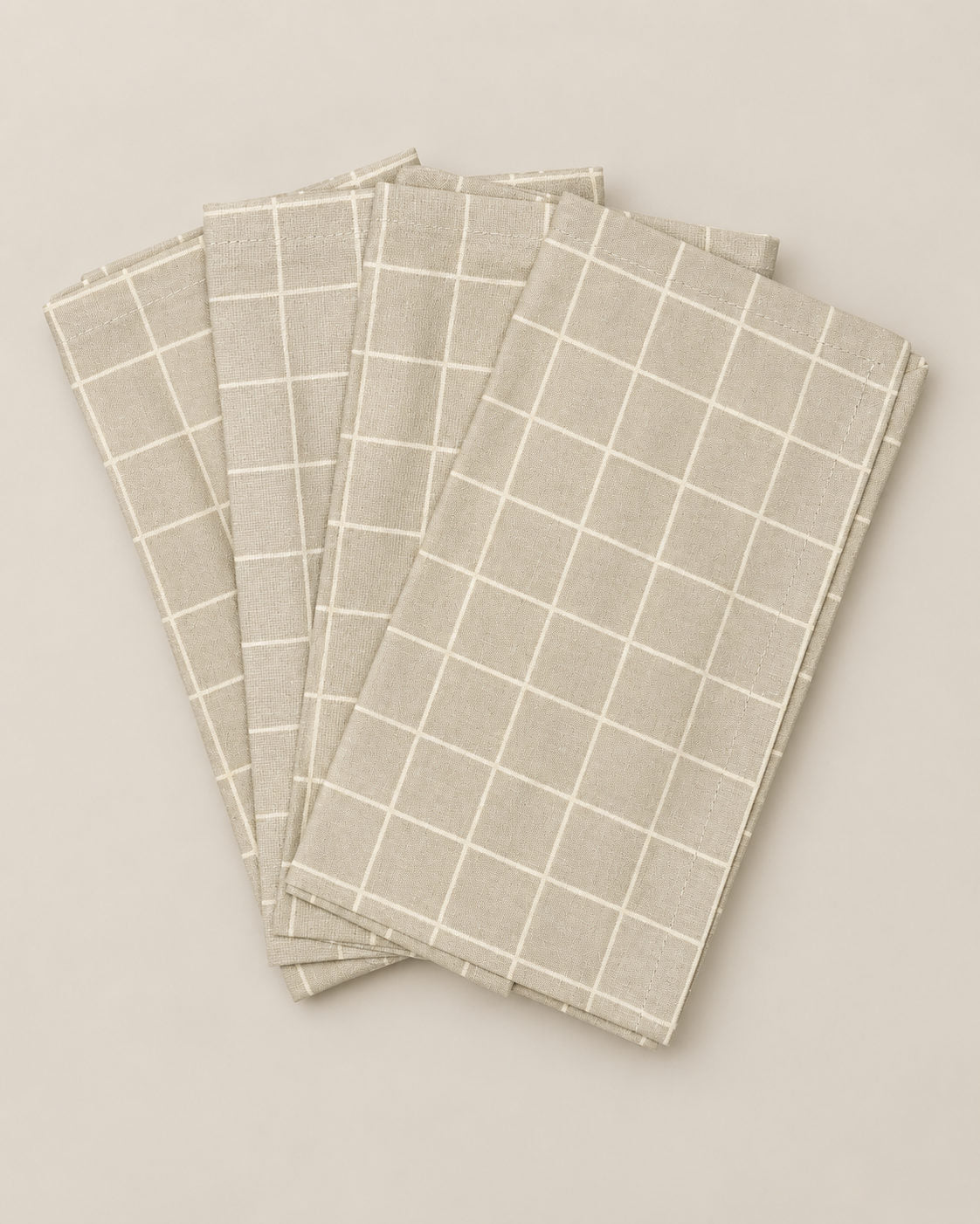 SERVIETTER 4-pak - Oyster Grey Check