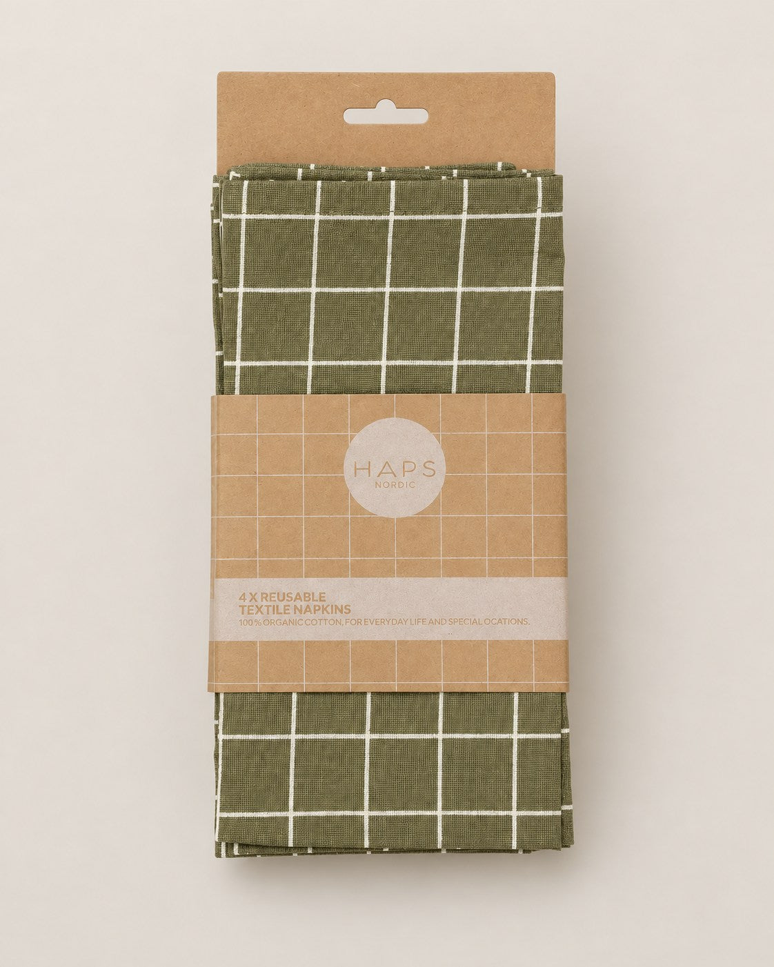 SERVIETTER 4-pak - Olive check