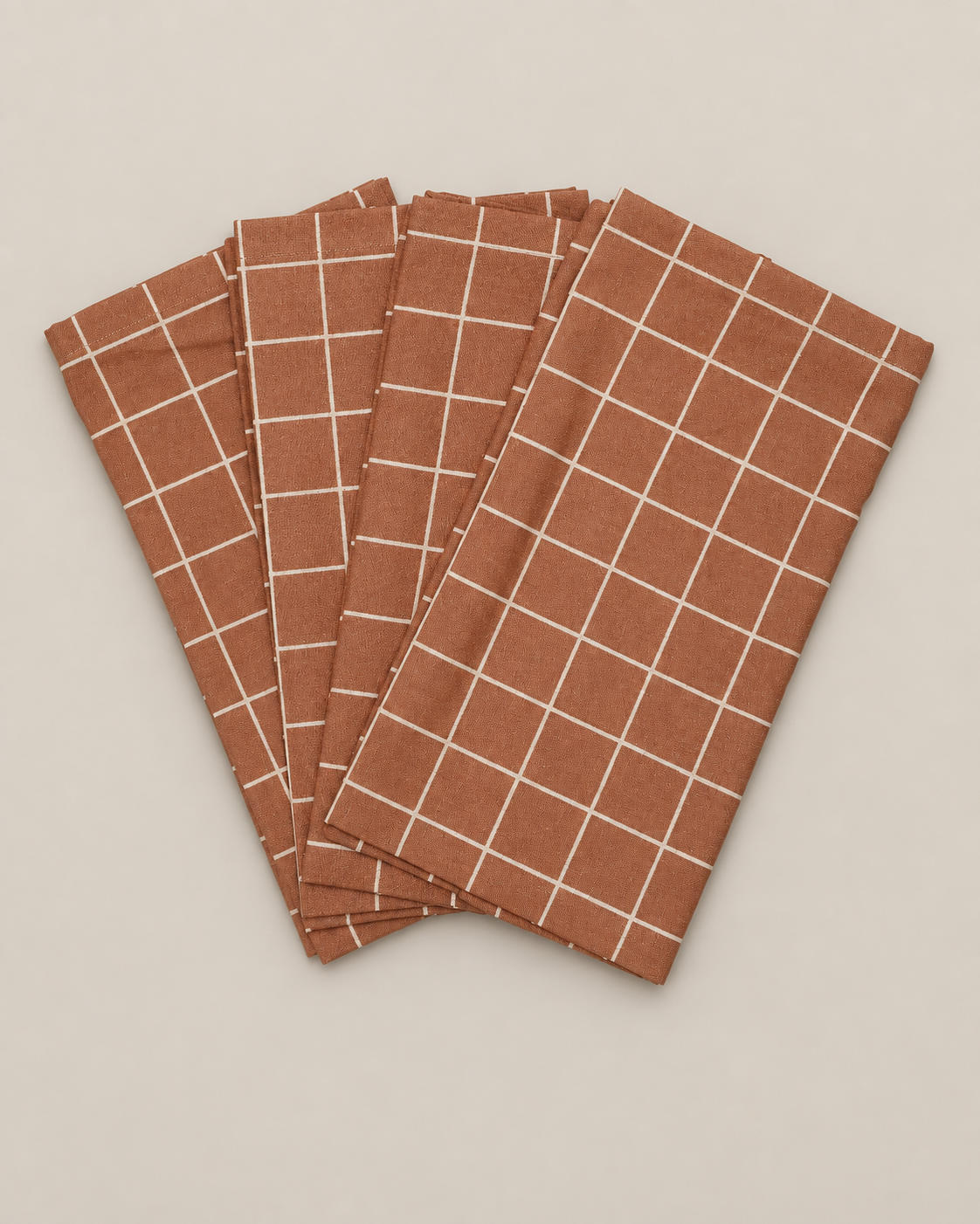 SERVIETTER 4-pak - Terracotta Check