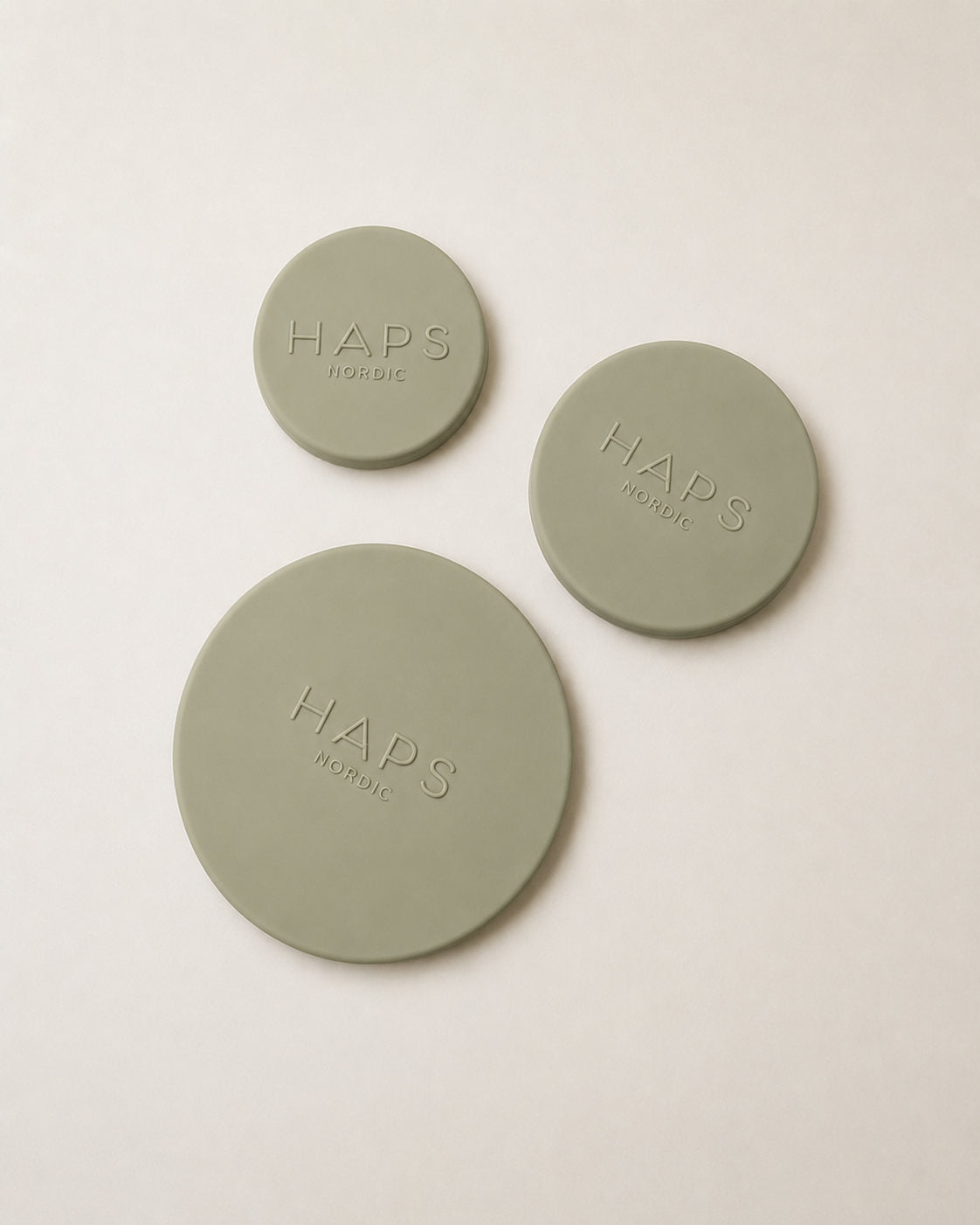 SILICONE LIDS, STEEL TRIO 5/6/8 - Olive